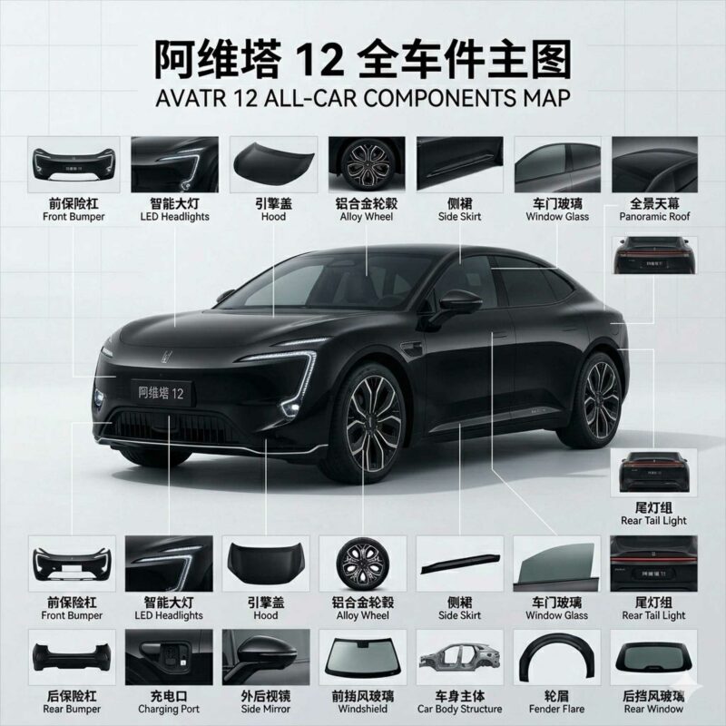 Avatr 12 Full Series Auto Parts - One-stop Supply | SKU: Avatr 12 parts