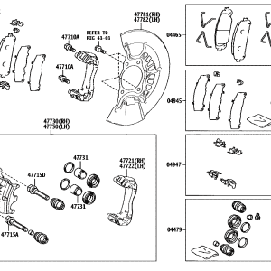 044650R040 Front Disc Brake Pad Kit (Applicable to Toyota B)