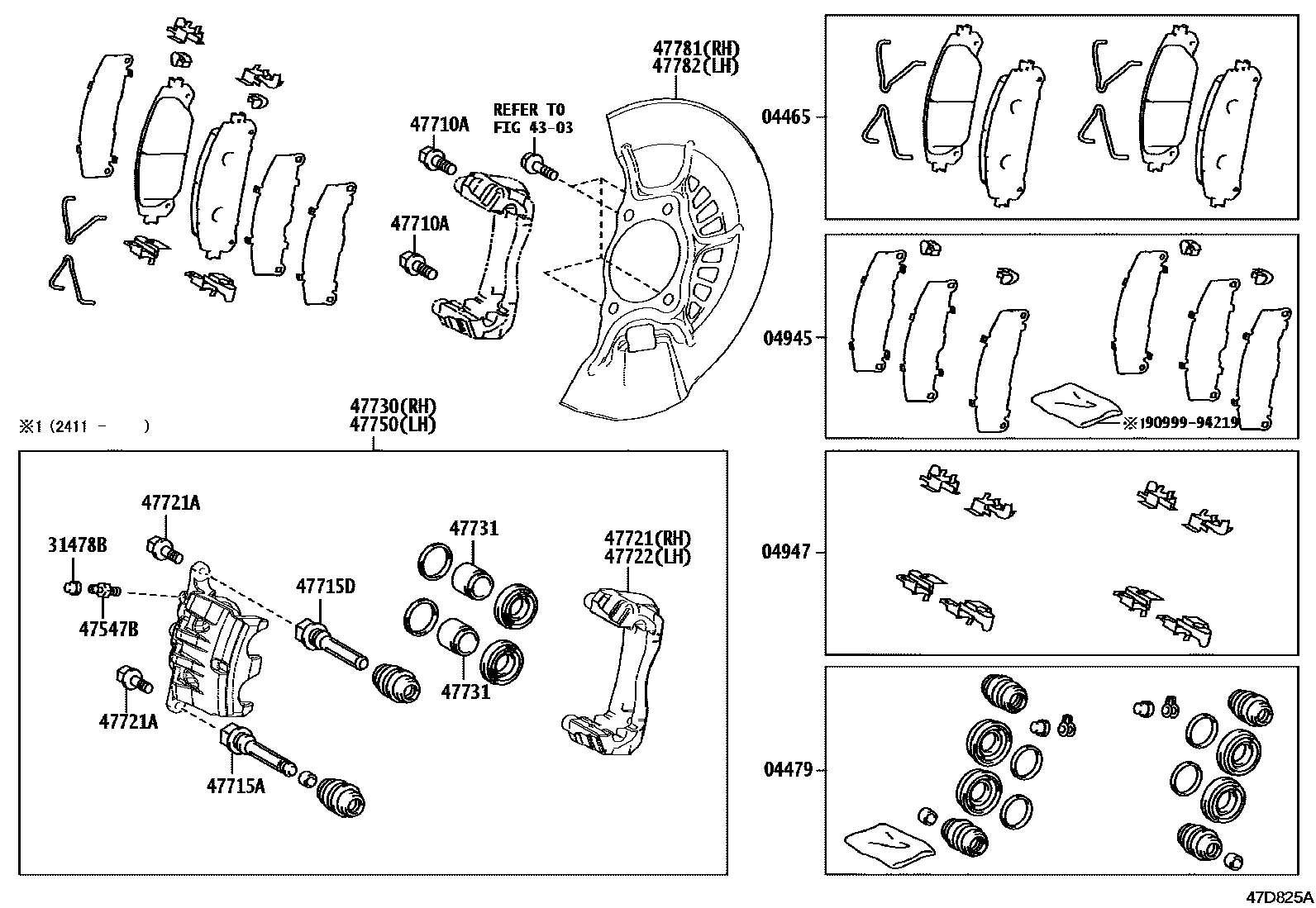 044650R040 Front Disc Brake Pad Kit (Applicable to Toyota B)