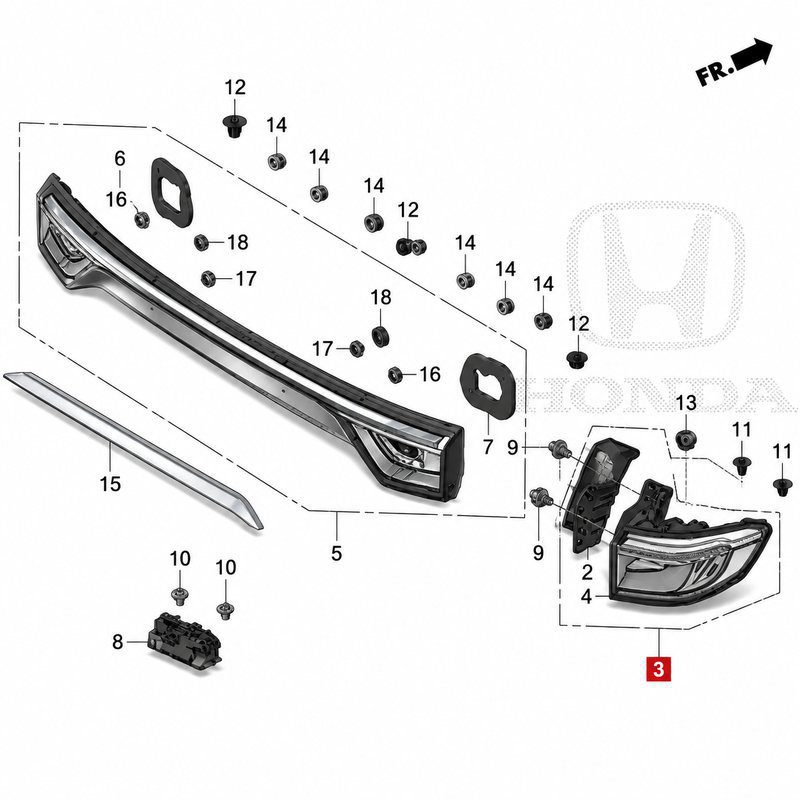 33500-31A-H01 Taillight Assembly RH (Applicable to Honda NS1)