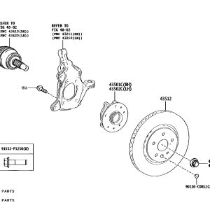 435500R100 Front Axle Hub Sub-Assembly RH (Applicable to Toyota bZ4X)