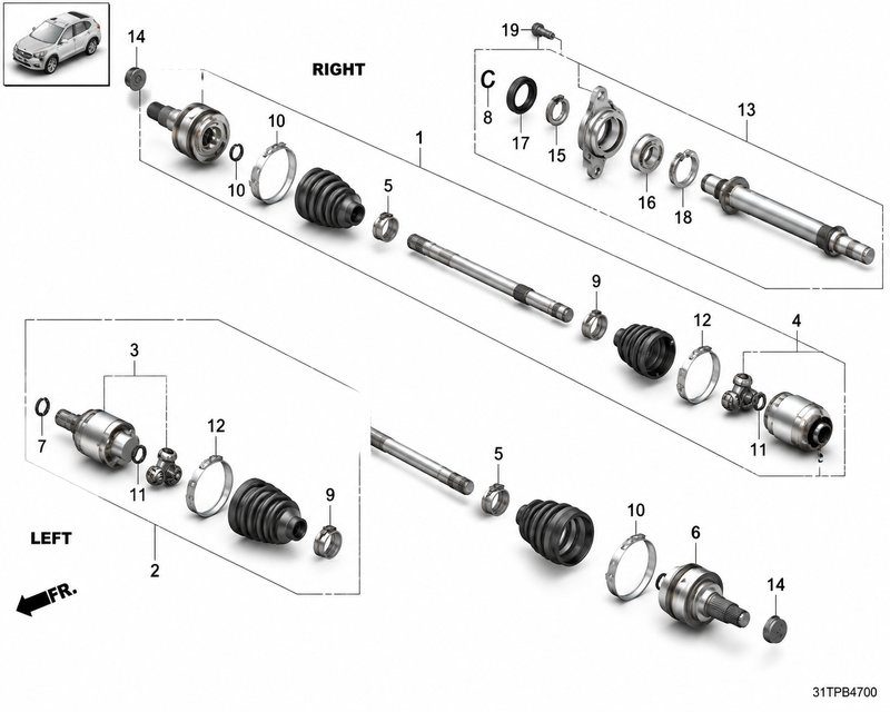 44305-31A-H01 Driveshaft Assembly RH (Applicable to Honda NS1)