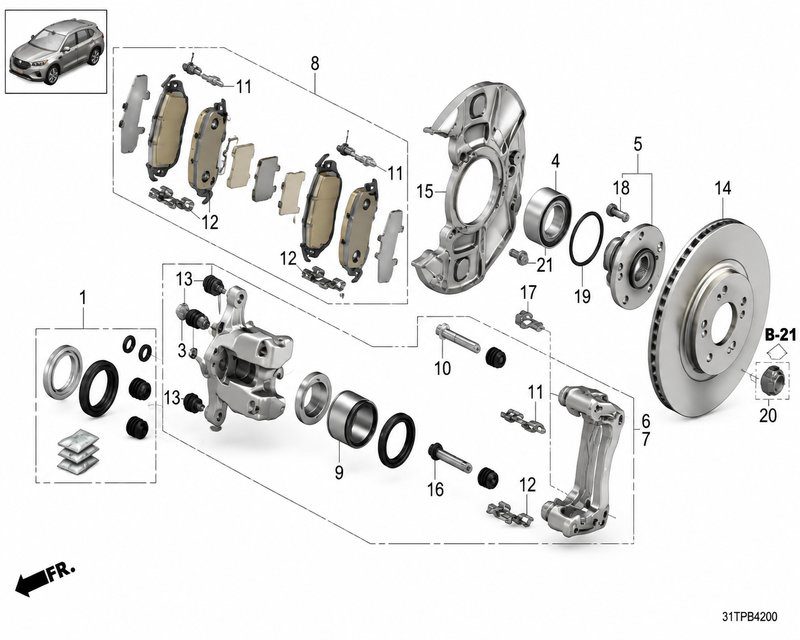 45022-31A-H00 Front Brake Pads (Applicable to Honda NS1)