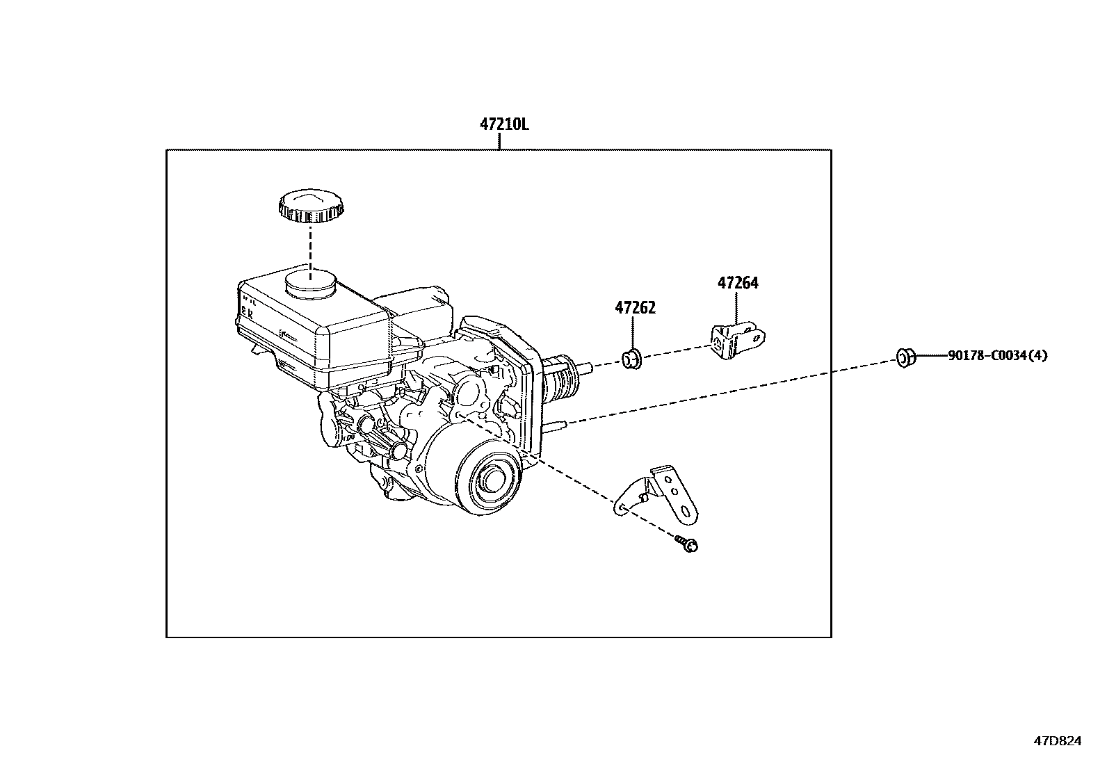 470500R090 Brake Booster with Master Cylinder Assembly (Applicable to Toyota)