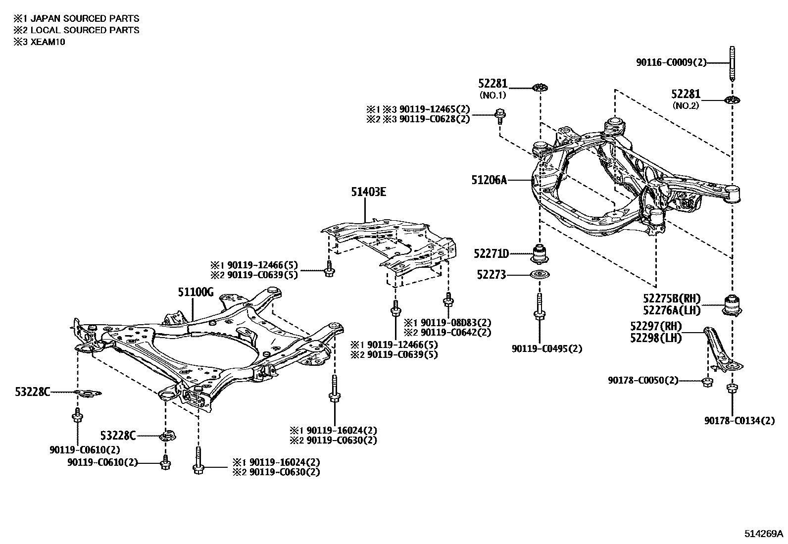 511000R041 Front Frame Assembly (Applicable to Toyota bZ4X)
