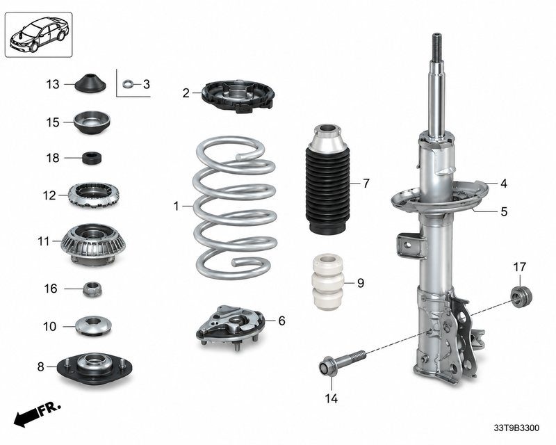51611-31Y-H02 Front Shock Absorber Unit RH (Applicable to Honda N)