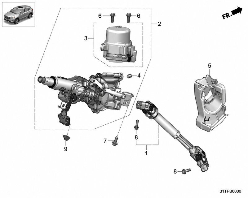 53220-31Y-H12 Steering Column (Applicable to Honda NS2)
