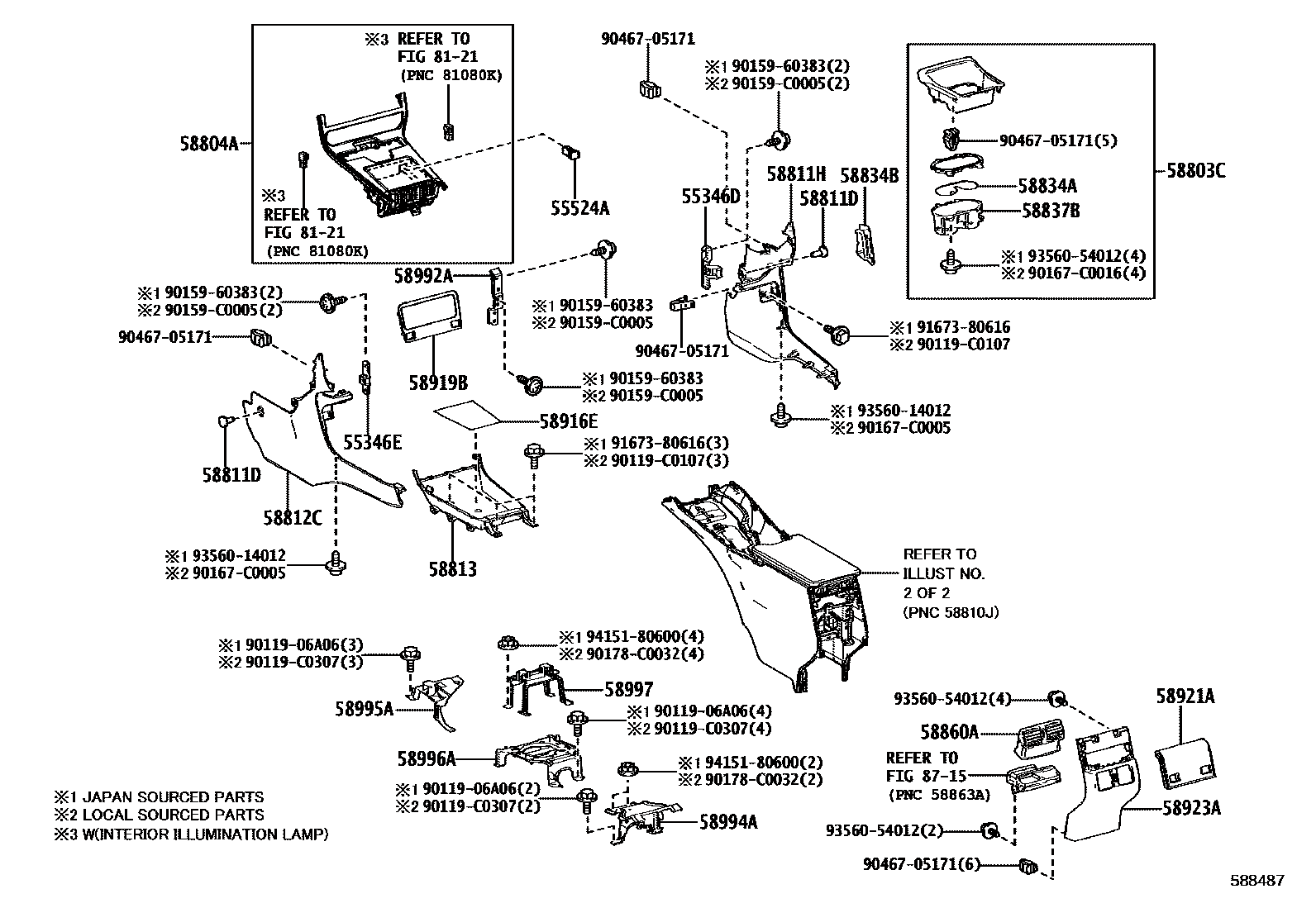 588030R090C0 Console Box Cup Holder Sub-Assembly (Applicable to Toyota bZ4X)