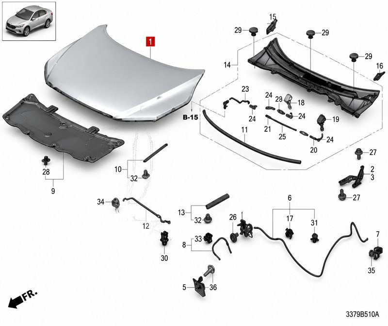 60100-33T-H00ZZ Hood / Bonnet (Applicable to Honda NS2)