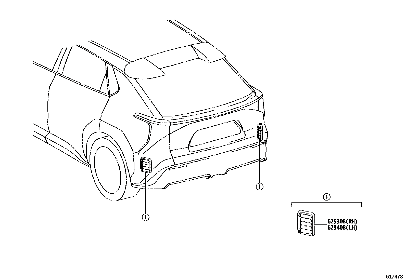 62940-02240 Quarter Ventilation Duct Assembly RH (Applicable to Toyota bZ4)