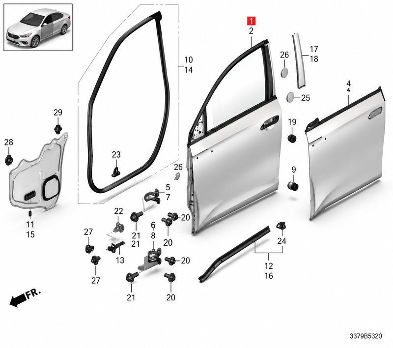 67010-31Y-H01ZZ Front Door RH (Applicable to Honda NS2)