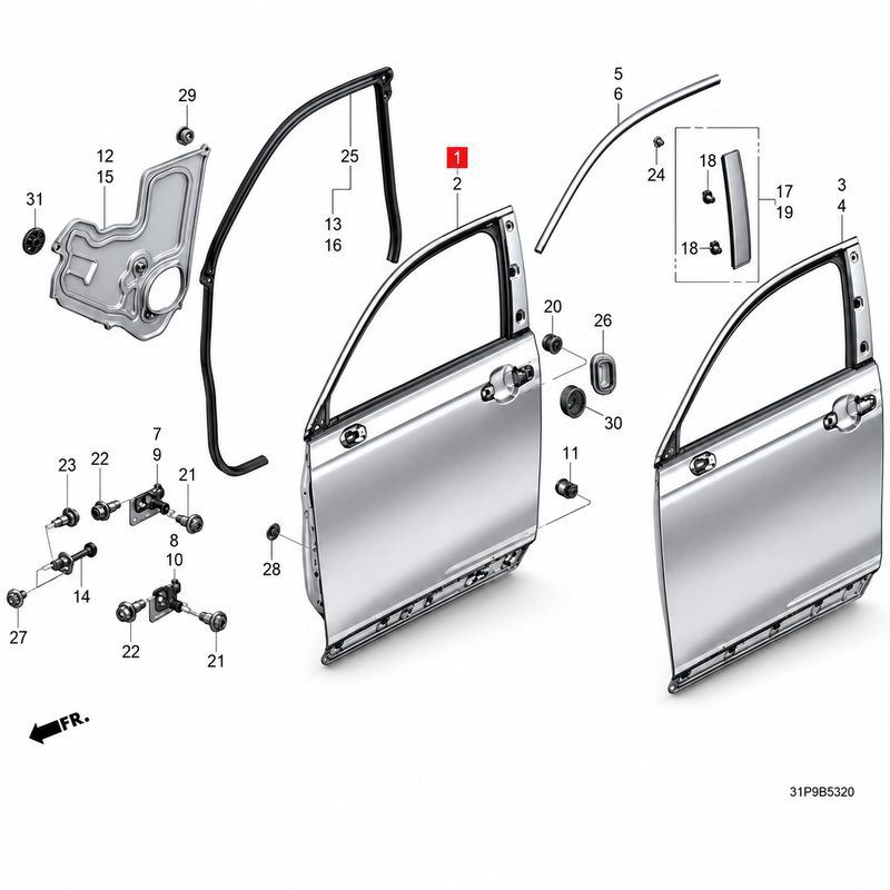 6701031AH00ZZ Front Door RH (Applicable to Honda NS1)