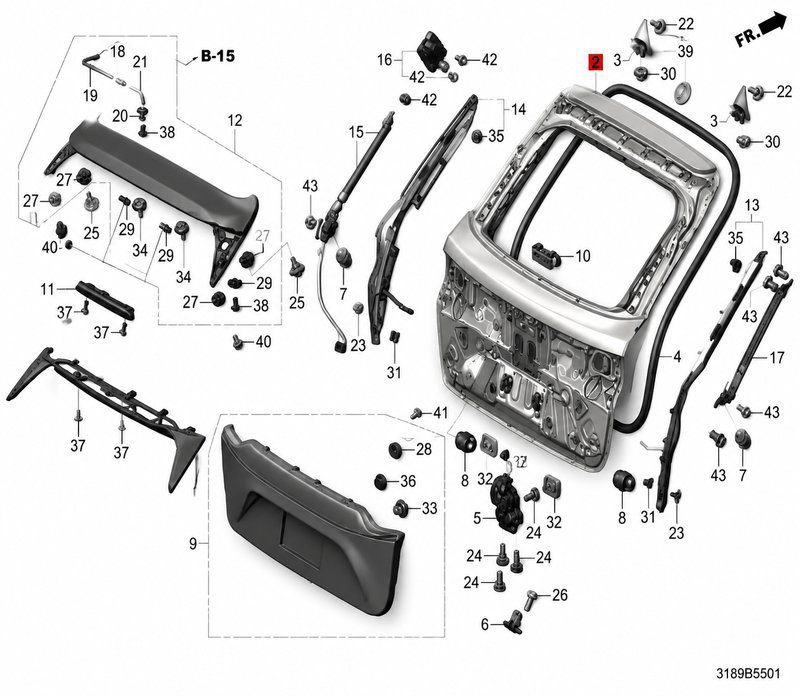 68100-31A-H00ZZ Tailgate / Hatchback Door (Applicable to Honda NS1)