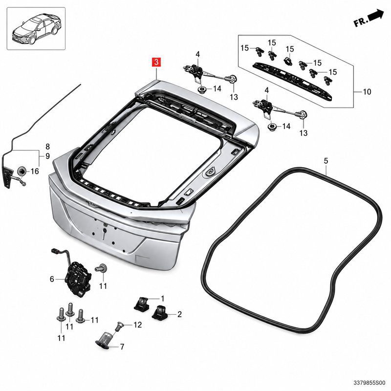 68110-33T-H61ZZ Tailgate / Hatchback Door (Applicable to Honda NS2)