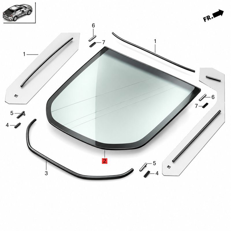 7321131YH01 Rear Windshield Glass / Rear Window (Applicable to Honda NS2)
