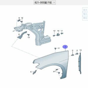 10D821021 Left Front Fender, 10D821022 Right Front Fender - Suitable for SAIC Volkswagen ID.3