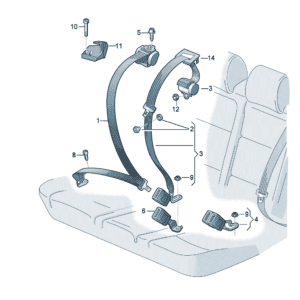 14G857805 Rear Left Seat Belt - Suitable for Volkswagen ID7