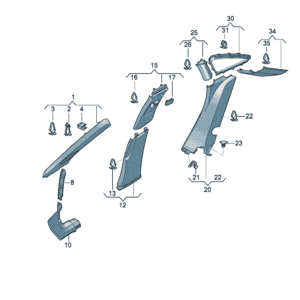 14G867233, 14G8672334 A-Pillar Trim - Suitable for Volkswagen ID7