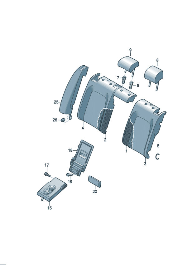 14G885775, 14G885776 Backrest Cushion - Suitable for Volkswagen ID7