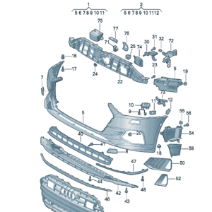 4KG807437AGRU bumper cover for Audi A7L - JLL Auto Parts