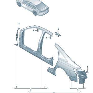 4KG810075 4KG810076 SIDE PANEL FRAME FOR AUDI A7L - JLL Auto Parts