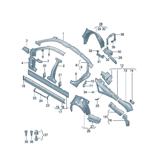 4KG810179 4KG810180 A-PILLAR INNER PLATE FOR AUDI A7L - JLL Auto Parts