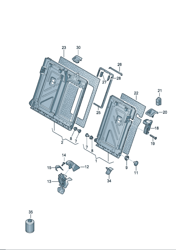 5GG885501, 5GG885502A Backrest Base - Suitable for Volkswagen ID7