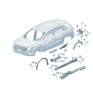 89D853959 89D853960 door guard suitable for Audi Q5e tron - JLL Auto Parts
