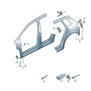 89G810075 89G810076 Side panel frame suitable for Audi Q4e Tron - JLL Auto Parts