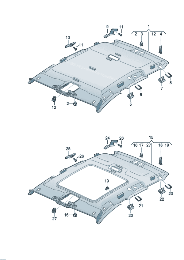 89G867506 Formed headliner suitable for Audi Q4e Tron