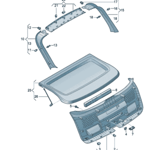 89G867979 Rear hatch trim suitable for Audi Q4e Tron - JLL Auto Parts