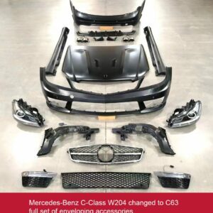 W204 Front Bumper Grille, Rear Bumper Lip, Exhaust Tailpipe, Headlights, Hood, Side Skirts