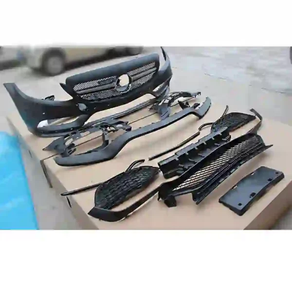 Mercedes-Benz C-Class W205 2015-2018 Upgrade to AMG Style Grille and Front and Rear Bumper Assembly – Image 4
