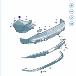 11H 807 983 A GRU - Rear Bumper Cover Left - For Volkswagen Anhui ID.UNYX (06) - JLL Auto Parts