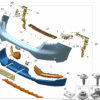 6600190817C16, 8892499839C16 - Rear Bumper Upper Cover / Lower Cover - For Zeekr 001 - JLL Auto Parts