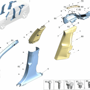 6608154165LA2 A-Pillar Upper Trim Right For ZEEKR 7X - JLL Auto Parts
