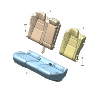 6608171071LA2 Rear Seat Cushion Assembly For ZEEKR 7X - JLL Auto Parts