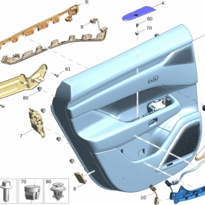 6608226869LA2 Rear Door Trim Panel Assembly Right For ZEEKR 7X - JLL Auto Parts