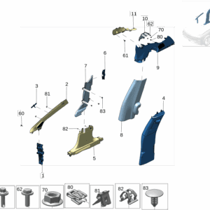 8892635997BA0 A-Pillar Lower Trim, Right For ZEEKR X - JLL Auto Parts