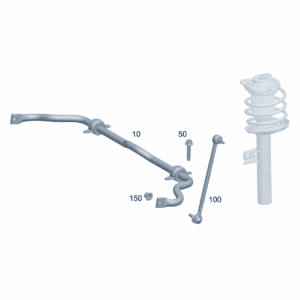 A2433204700 Stabilizer Bar with Bearing, Front For Mercedes-Benz EQA 260 - JLL Auto Parts
