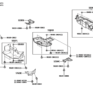 583980R140 Floor Under Cover, No. 1 (Applicable to Toyota bZ4X)