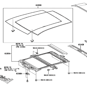 632010R241 Roof Sliding Glass Sub-Assembly RH, No. 1 (Applicable to Toyota)